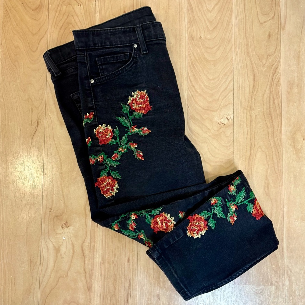 TopShop Embroidered Jeans